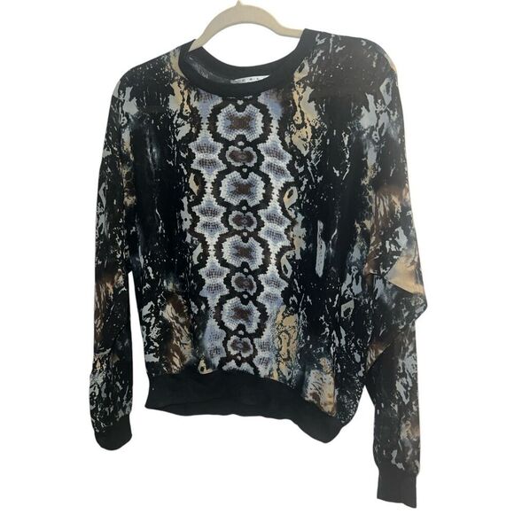 ✨CAbi Sweatshirt Python Print Sheer Chiffon Sz Medium Top✨ - Picture 5 of 8